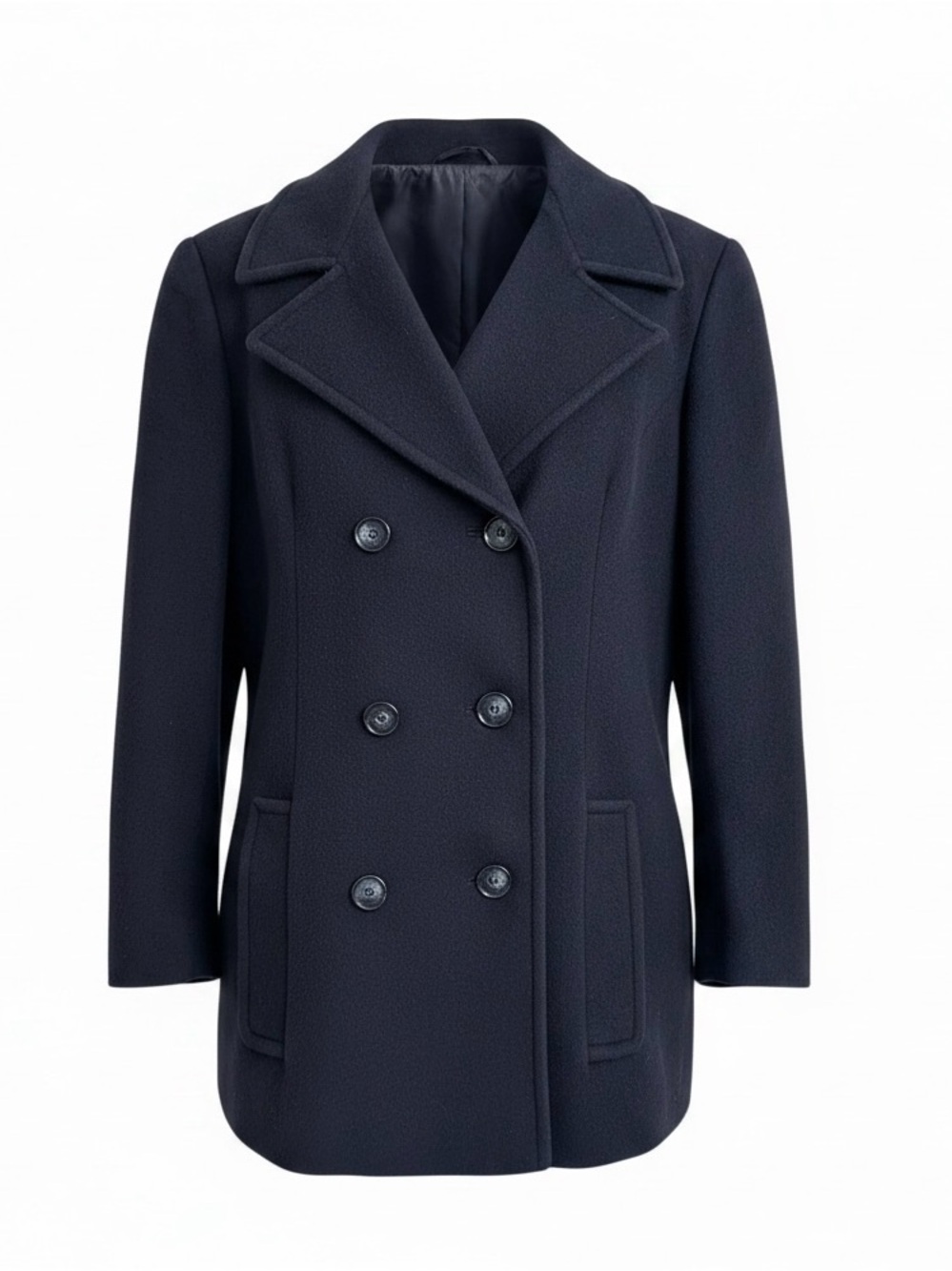 Regency Cashmere 100% Cashmere Navy Blue Pea Coat - Size M